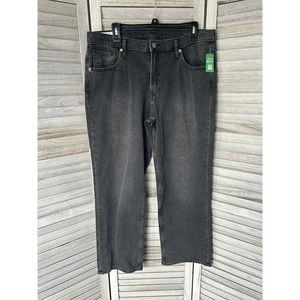 Gap Jeans Women’s 14/32 Short Mid Rise 90s Loose Black Straight Leg Jean Stretch